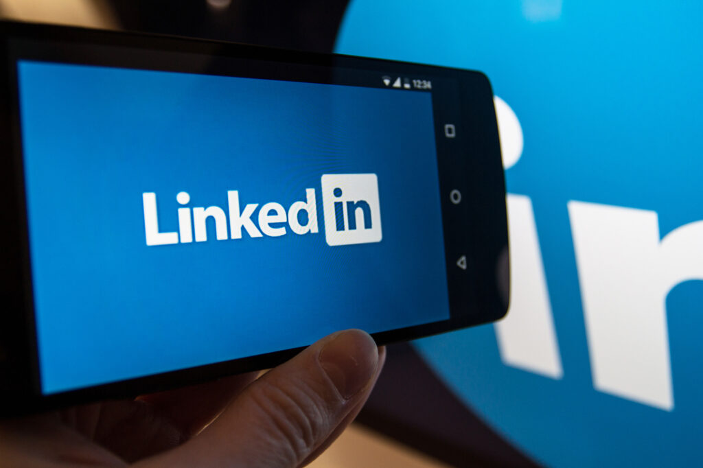Phone showing LinkedIn lead generation